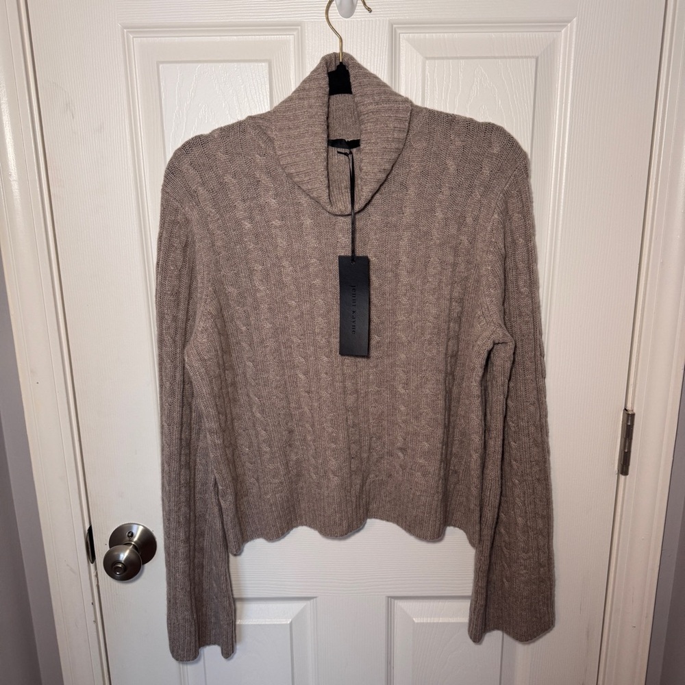 NWT Jenni Kayne Cable Nell Turtleneck - Taupe